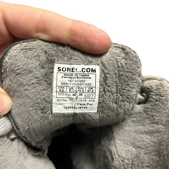 Sorel Cheyanne Metro Hi Lace Suede Leather Quarry Gray Waterproof Boots Mens 9.5 - Picture 6 of 16